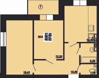 2-кімнатна 68.62 м² в ЖК Мирний від 16 000 грн/м², с. Розсошенці