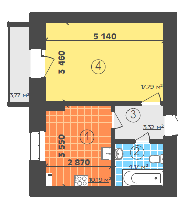 1-кімнатна 36.6 м² в ЖК Кролевець від 8 600 грн/м², м. Кролевець