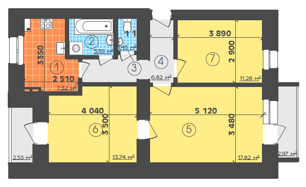 3-комнатная 60.43 м² в ЖК Кролевец от 7 200 грн/м², г. Кролевец