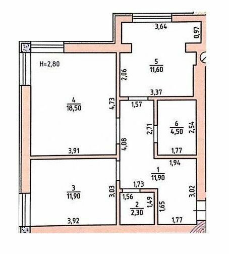 2-кімнатна 60.7 м² в ЖК Панський острів від забудовника, Чернівці