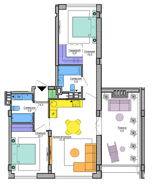 2-комнатная 64.9 м² в ЖК Respublika от 42 486 грн/м², Киев