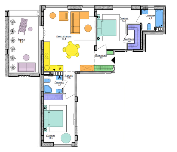 2-кімнатна 79.5 м² в ЖК Respublika від 42 486 грн/м², Київ