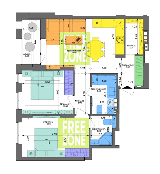 2-комнатная 63.87 м² в ЖК Комфорт Таун от 35 100 грн/м², Киев