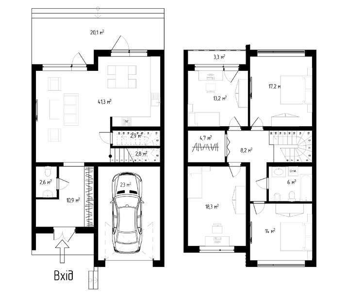 Таунхаус 90 м² в Таунхаусы На Радужной от 15 667 грн/м², Ужгород