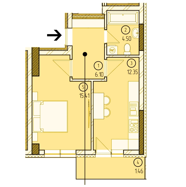 1-кімнатна 39.82 м² в ЖК Престиж від 22 550 грн/м², Ужгород