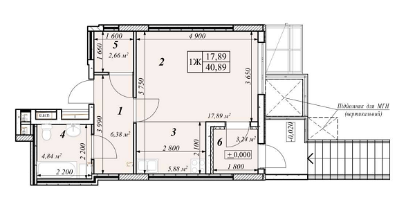 1-кімнатна 40.89 м² в ЖК Зіркова Вежа 2 від 22 800 грн/м², м. Вишгород