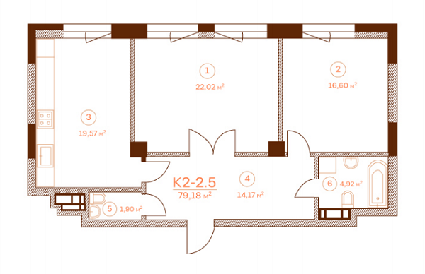 2-комнатная 79.18 м² в ЖК Stanford от 65 950 грн/м², Киев