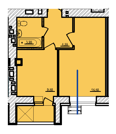 1-кімнатна 36.24 м² в ЖК Світанок від 18 900 грн/м², м. Бориспіль