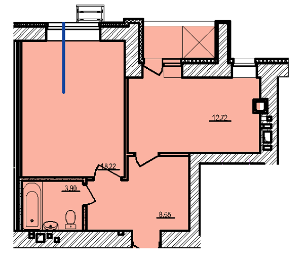 1-комнатная 45.07 м² в ЖК Свитанок от 19 900 грн/м², г. Борисполь