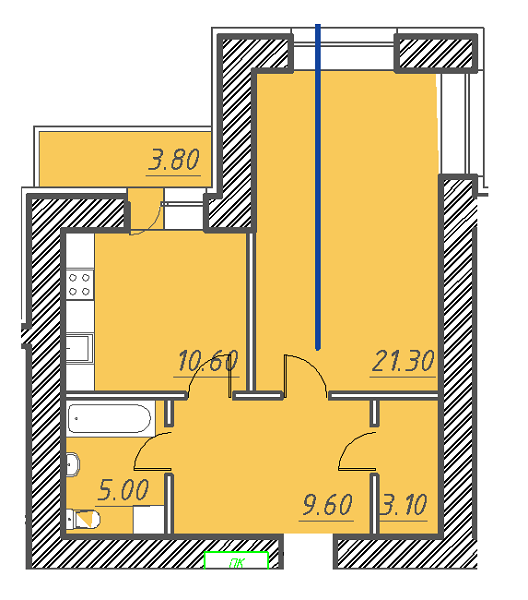 1-кімнатна 50.8 м² в ЖК Світанок від 17 000 грн/м², м. Бориспіль