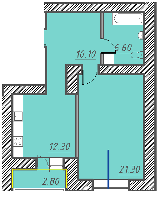 1-кімнатна 51.7 м² в ЖК Світанок від 17 000 грн/м², м. Бориспіль