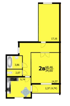 2-комнатная 68.46 м² в ЖК Европейский от 14 300 грн/м², Хмельницкий