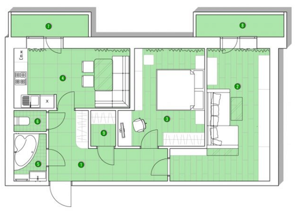 2-комнатная 64.61 м² в ЖК Центральный от 11 103 грн/м², пгт Великодолинское