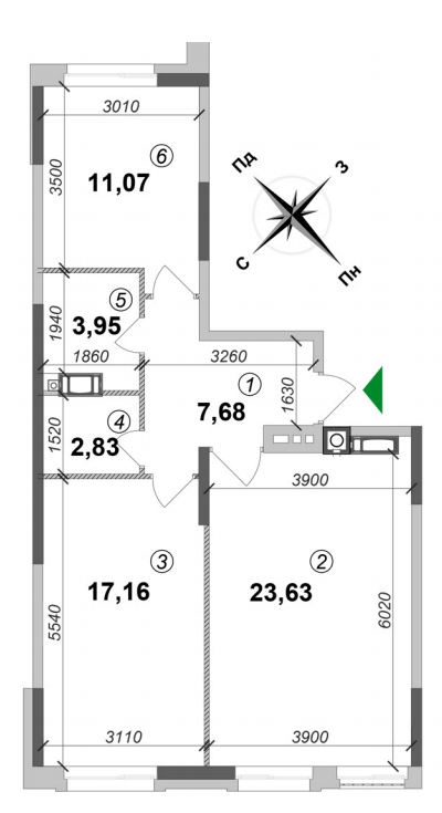 2-комнатная 66.3 м² в ЖК Оптимісто от 25 000 грн/м², с. Гатное