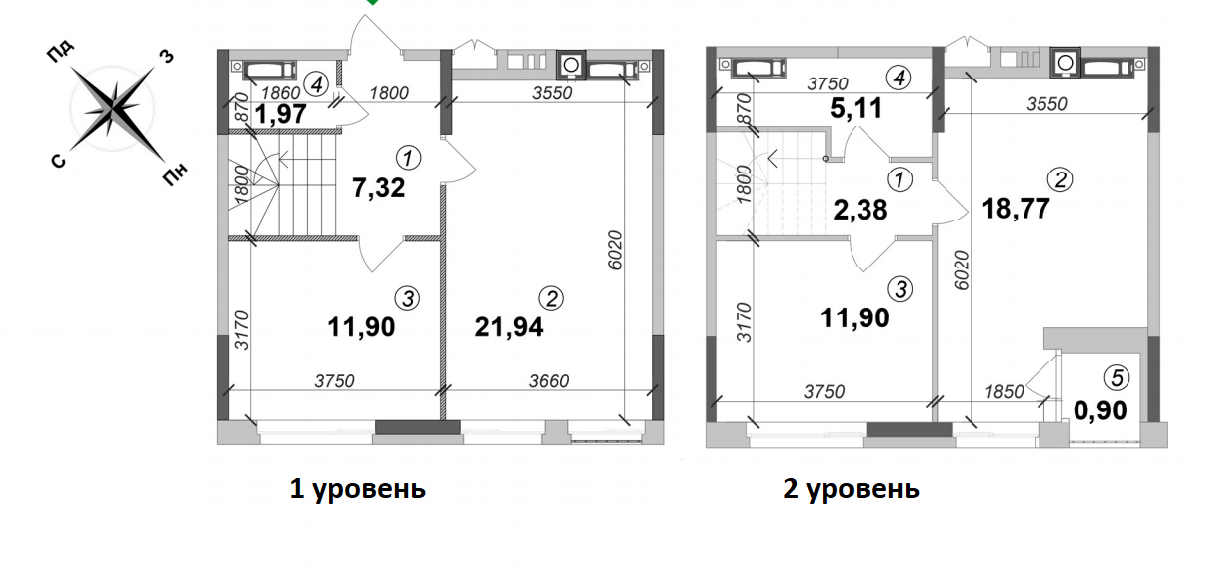 Дворівнева 82.2 м² в ЖК Оптимісто від 17 500 грн/м², с. Гатне