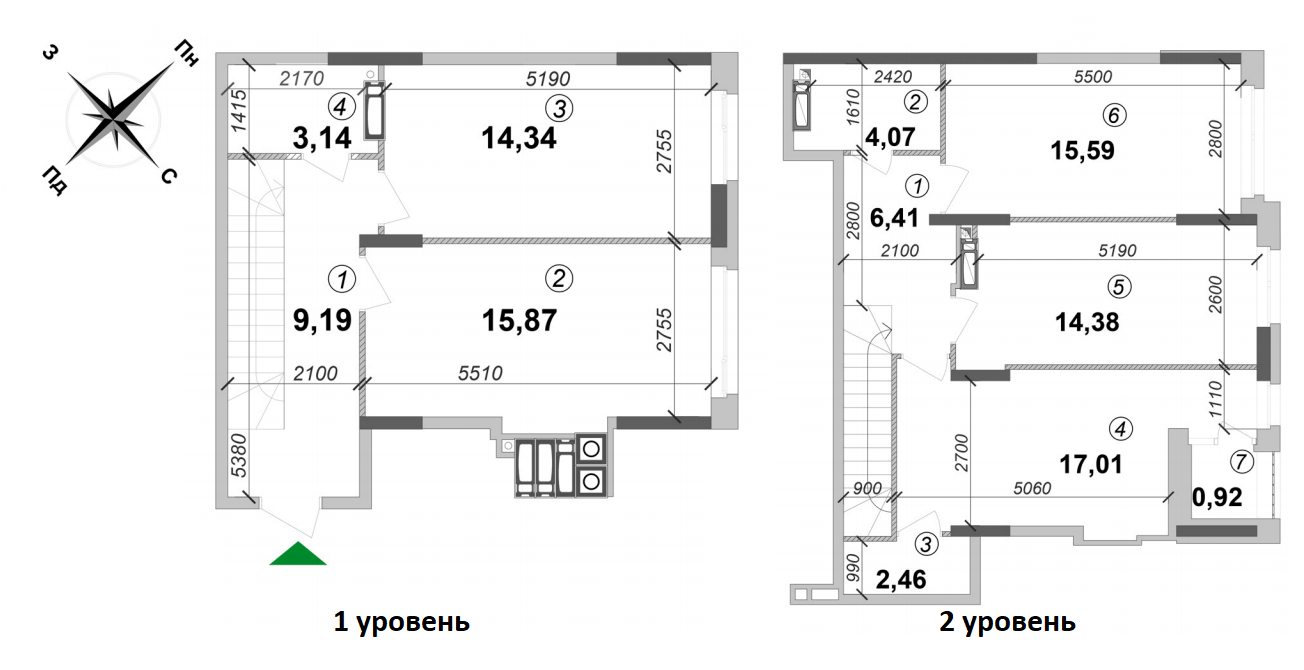 Двухуровневая 103.38 м² в ЖК Оптимісто от 16 500 грн/м², с. Гатное