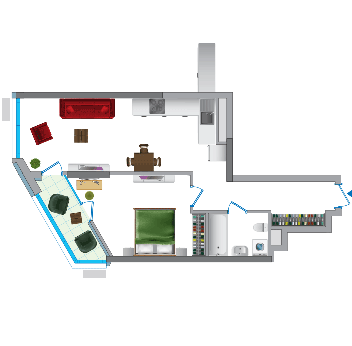 1-комнатная 61.62 м² в ЖК Заречный от 30 350 грн/м², Киев