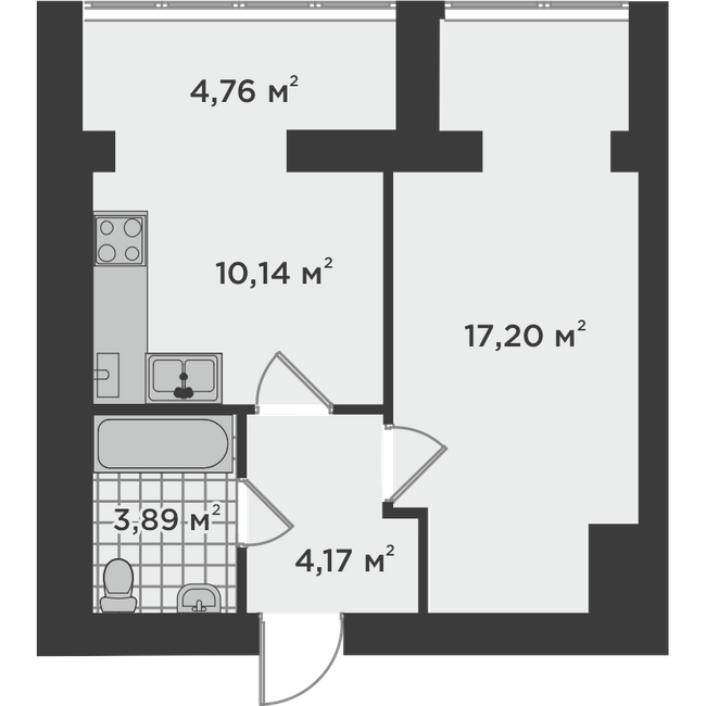 1-кімнатна 40.16 м² в ЖК Millennium State від 17 919 грн/м², м. Буча