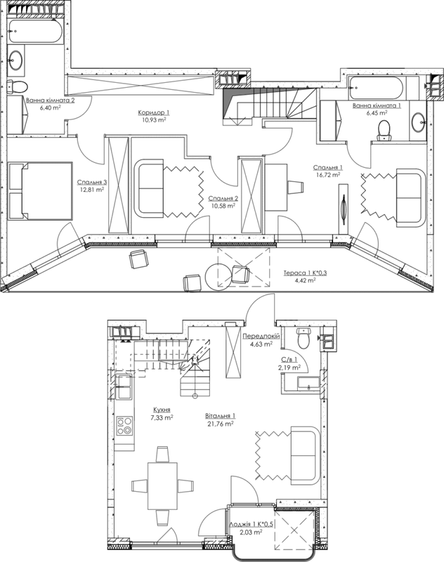 Двухуровневая 106.25 м² в ЖК O2 Residence от 22 919 грн/м², Киев