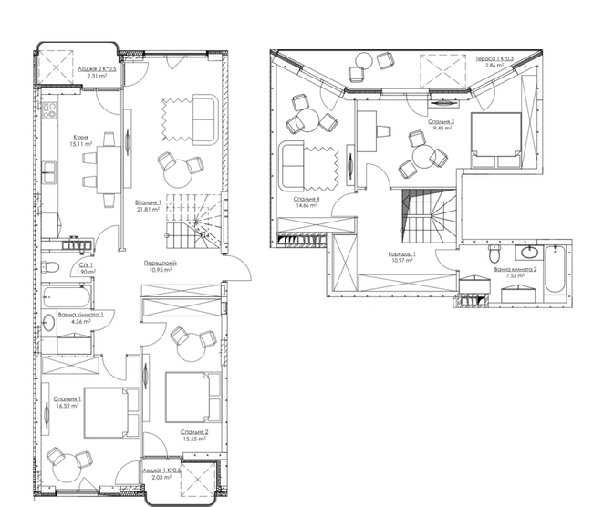 Двухуровневая 146.04 м² в ЖК O2 Residence от 29 988 грн/м², Киев