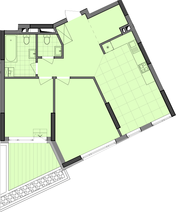 2-кімнатна 71.56 м² в ЖК Dibrova Park від 25 309 грн/м², Київ