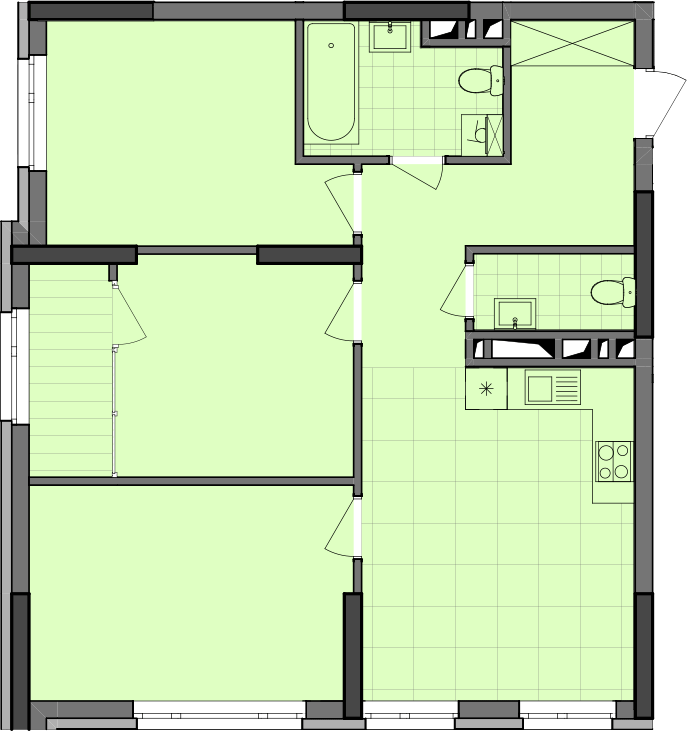 3-кімнатна 79.21 м² в ЖК Dibrova Park від 18 900 грн/м², Київ