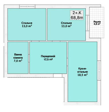 2-комнатная 68.8 м² в ЖК Хмельницкое шоссе, 40 от 23 050 грн/м², Винница