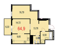 2-кімнатна 64.9 м² в ЖК Бульвар Європейський від 19 000 грн/м², Івано-Франківськ