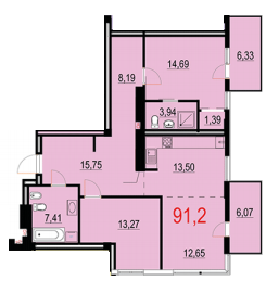 3-кімнатна 91.2 м² в ЖК Бульвар Європейський від 20 500 грн/м², Івано-Франківськ