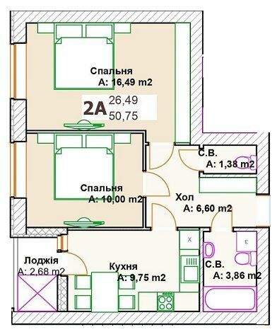 2-кімнатна 47.53 м² в ЖК Преміальний від 21 000 грн/м², м. Ірпінь