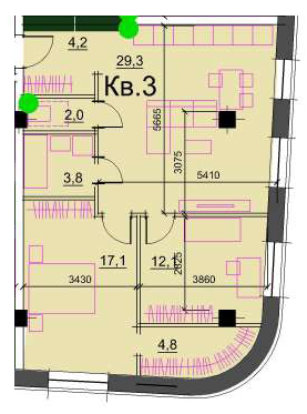 2-комнатная 73.3 м² в ЖК Loft White от 34 700 грн/м², Днепр