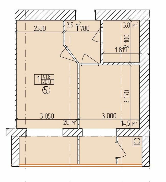 1-кімнатна 41.8 м² в ЖК Дубовий Гай від 18 900 грн/м², Запоріжжя