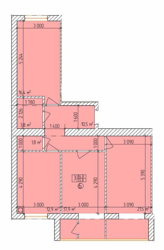 3-кімнатна 84.8 м² в ЖК Дубовий Гай від 16 300 грн/м², Запоріжжя