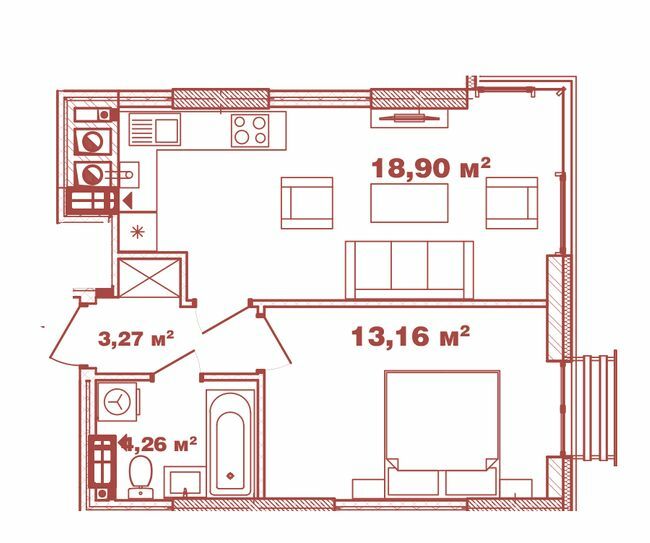 1-кімнатна 39.59 м² в ЖК Crystal Avenue від 35 500 грн/м², с. Петропавлівська Борщагівка