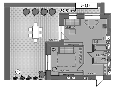 1-кімнатна 50.01 м² в ЖК CENTRAL CITY Apartments від 26 400 грн/м², Рівне