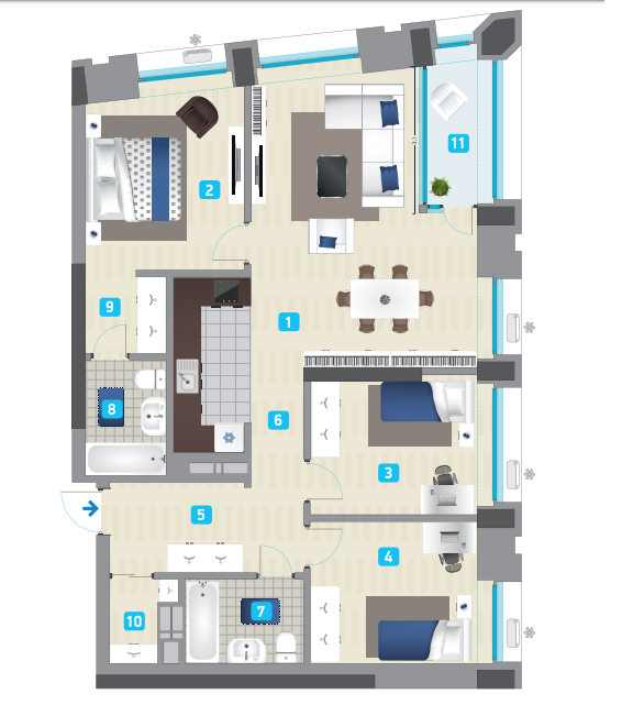 3-комнатная 97.01 м² в ЖК Славутич от 33 050 грн/м², Киев