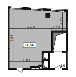 Офис 58.56 м² в ЖК Be the One от 35 945 грн/м², Киев