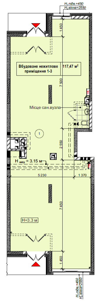 Помещение свободного назначения 98.6 м² в ЖК CITY HUB от застройщика, Киев