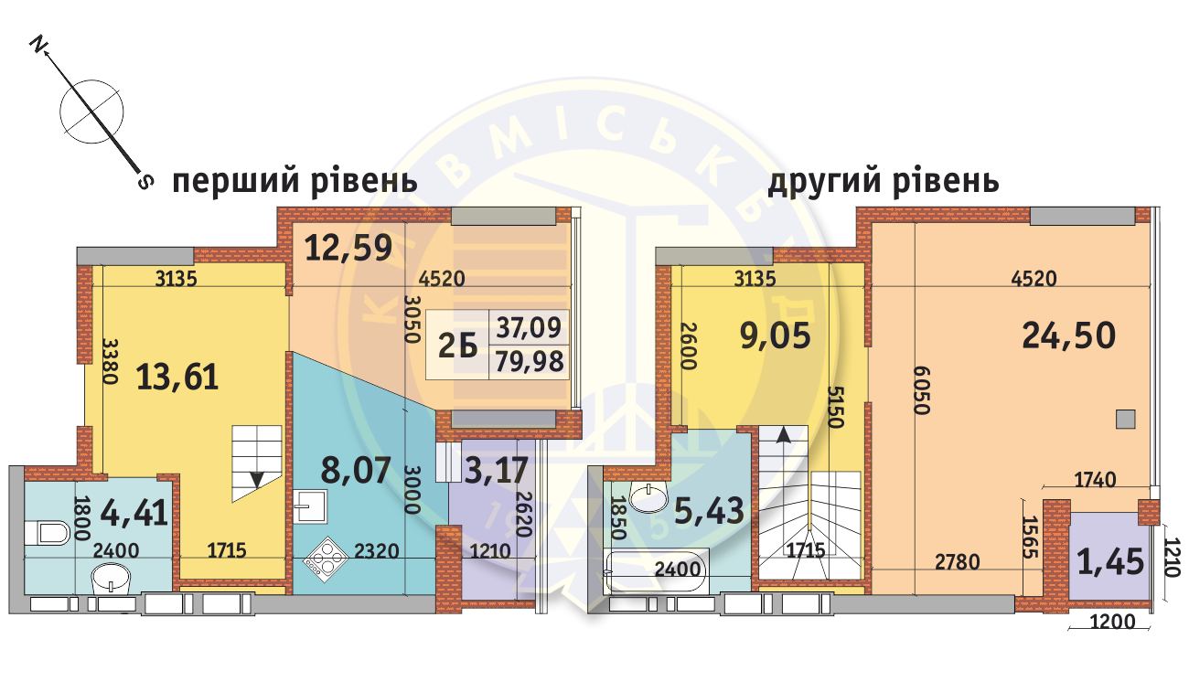 Дворівнева 79.98 м² в ЖК Абрикосовий від 30 492 грн/м², Київ