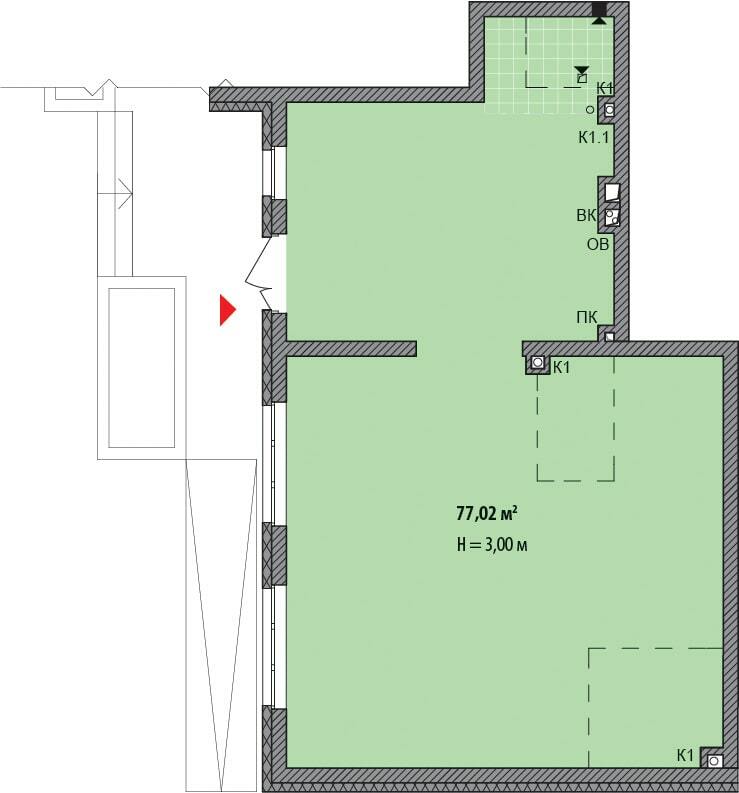 Помещение свободного назначения 77.02 м² в ЖК Сырецкие сады от застройщика, Киев