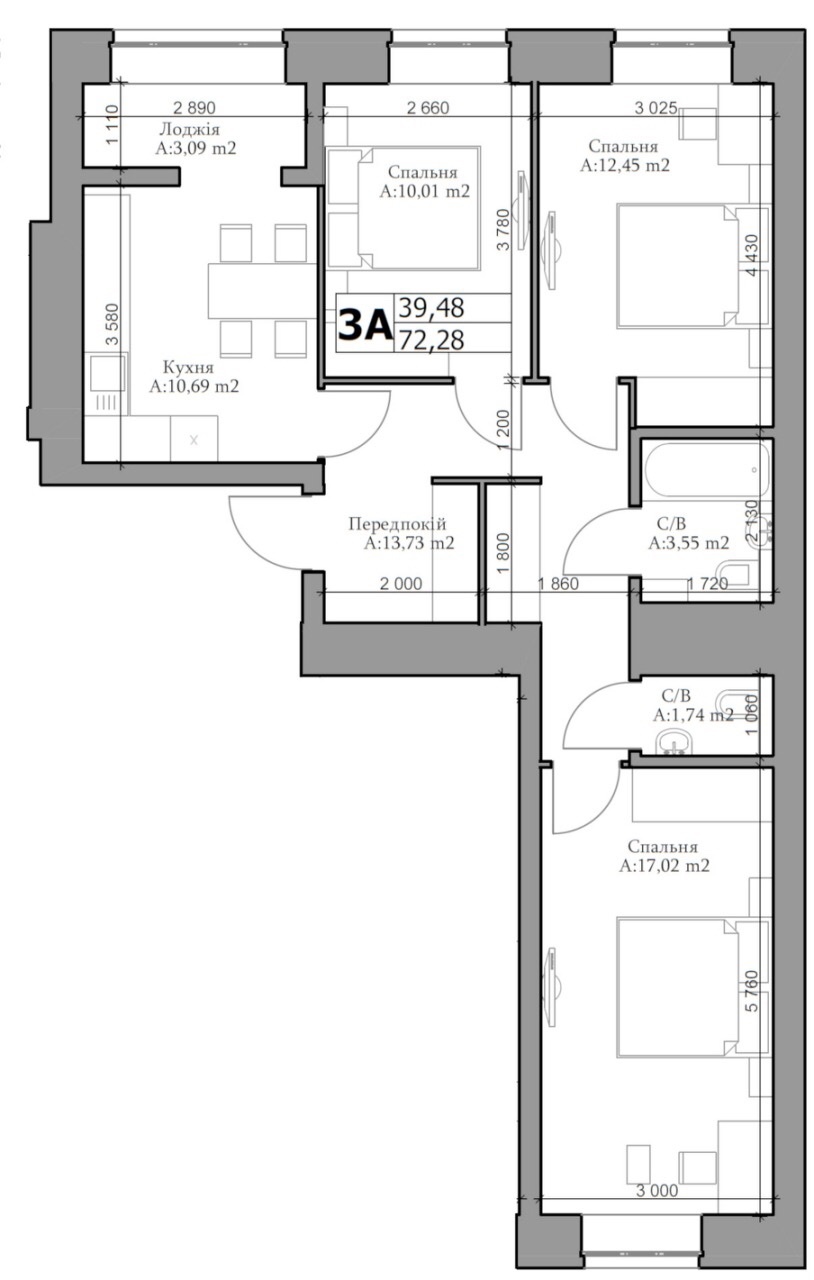 3-кімнатна 75.73 м² в ЖК Green Life-3 від 20 750 грн/м², м. Ірпінь
