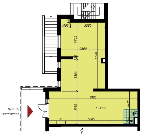 Офис 62.15 м² в ЖК Малахит от застройщика, Киев