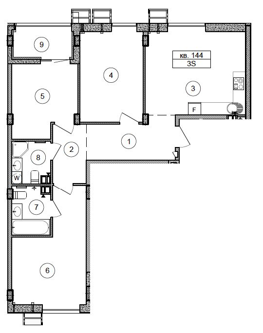 3-комнатная 81.1 м² в ЖК Respublika от 36 493 грн/м², Киев