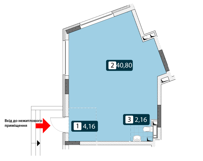 Помещение свободного назначения 47.12 м² в ЖК Нивки-Парк от застройщика, Киев