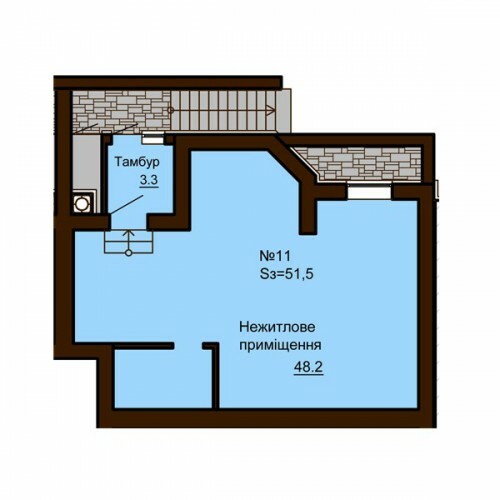 Помещение свободного назначения 51.5 м² в ЖК София Клубный от застройщика, с. Софиевская Борщаговка