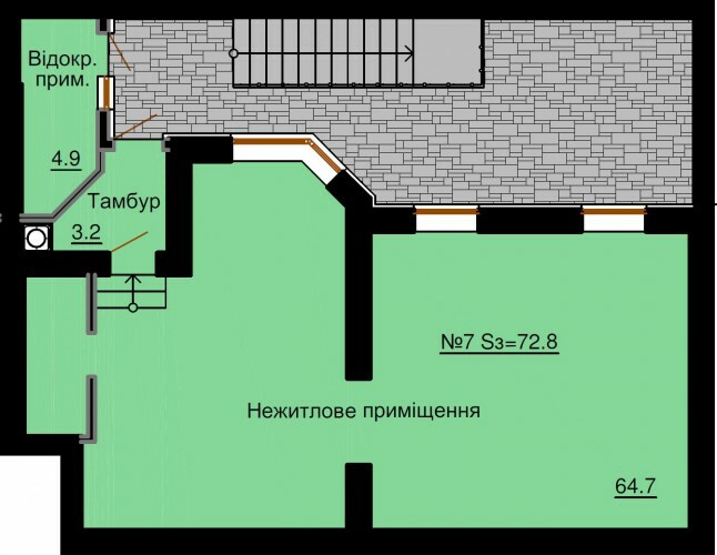 Помещение свободного назначения 72.8 м² в ЖК София Клубный от застройщика, с. Софиевская Борщаговка