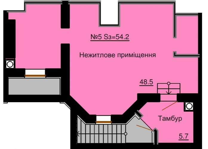 Помещение свободного назначения 54.2 м² в ЖК София Клубный от застройщика, с. Софиевская Борщаговка