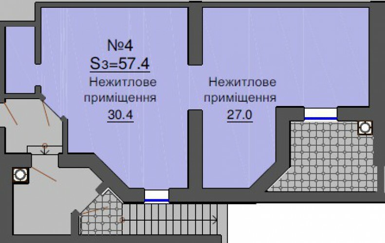 Помещение свободного назначения 57.4 м² в ЖК София Клубный от застройщика, с. Софиевская Борщаговка