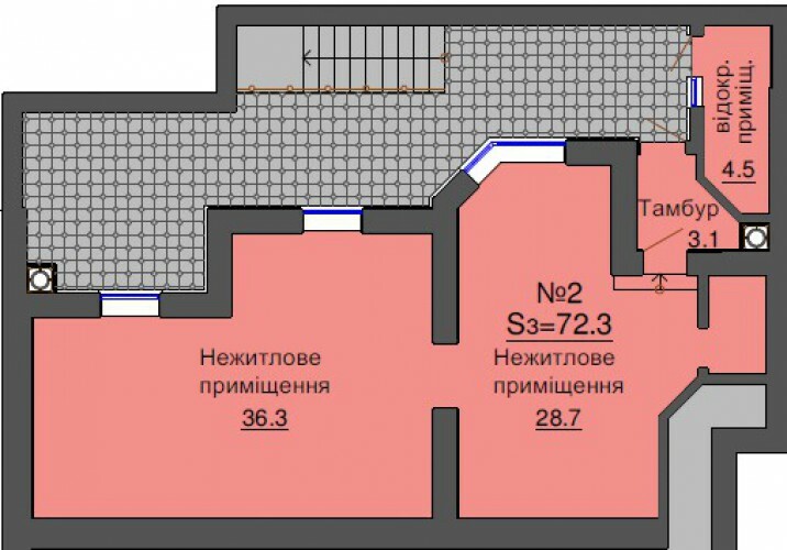 Помещение свободного назначения 72.3 м² в ЖК София Клубный от застройщика, с. Софиевская Борщаговка