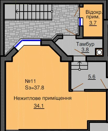 Помещение свободного назначения 37.8 м² в ЖК София Резиденс от застройщика, с. Софиевская Борщаговка